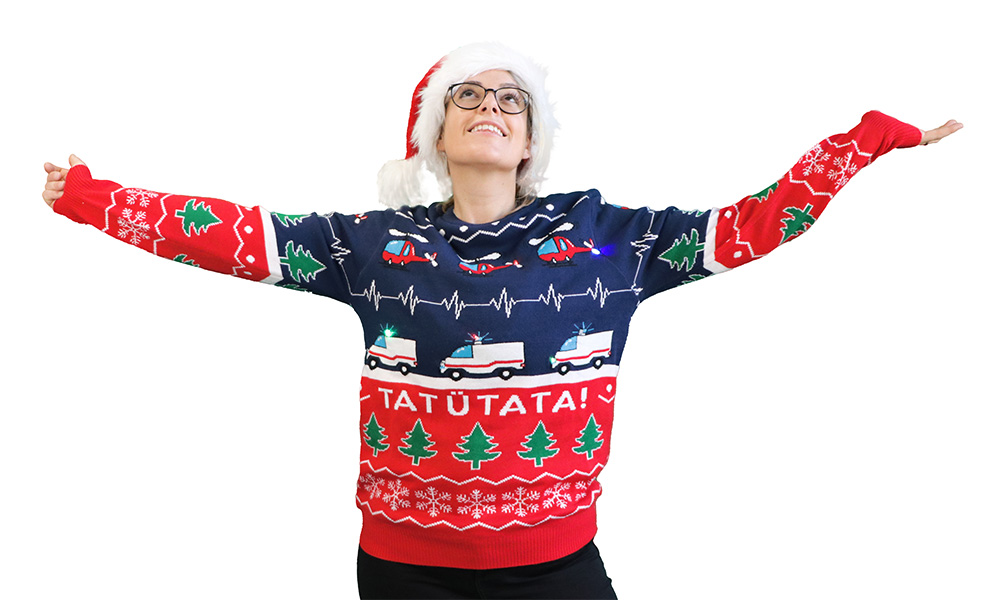 Weihnachtspullover mit LED-Beleuchtung