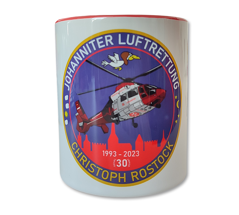 Tasse CH Rostock "30 Jahre" Johanniter Luftrettung