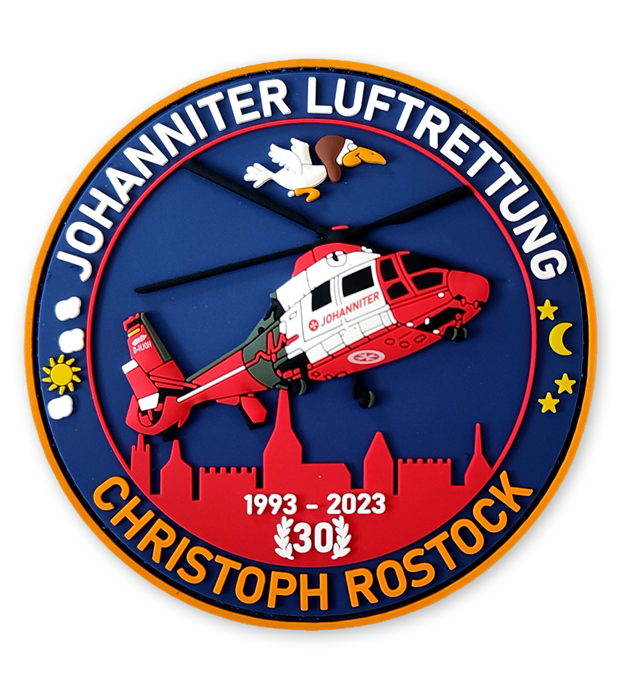 Rubber-Fan-Patch CH Rostock "30 Jahre" Johanniter Luftrettung